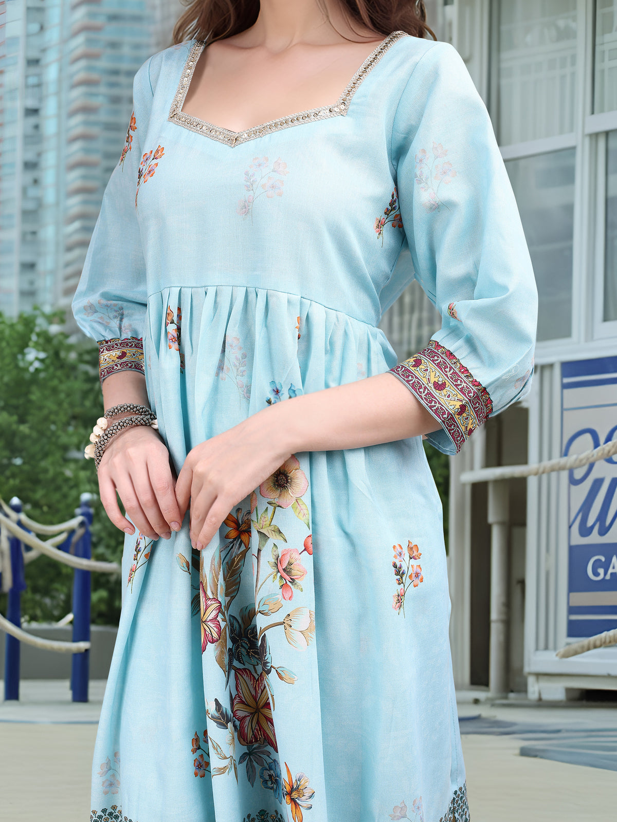 Charmie Charmie04d - Premium Printed Ready To Wear Salwar Suit (Sky Blue)