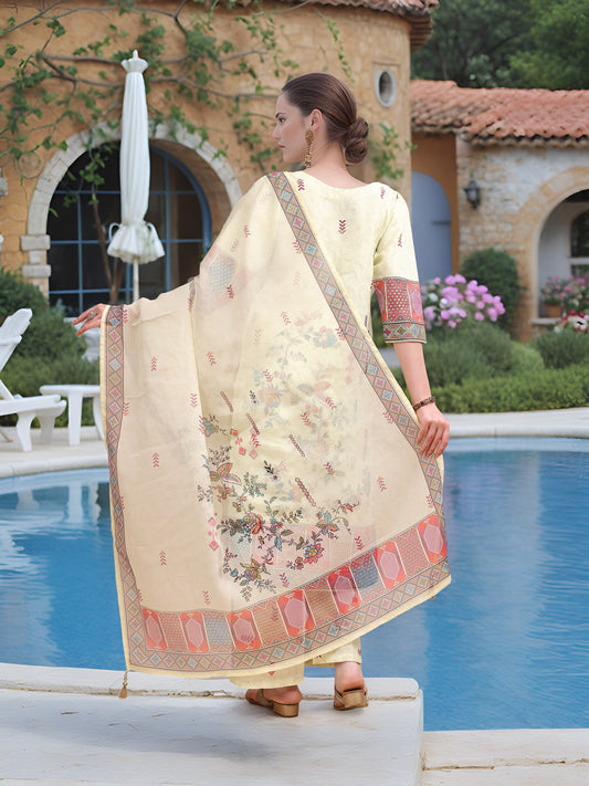 Charmie Charmie01b - Premium Printed Ready To Wear Salwar Suit (Pista)