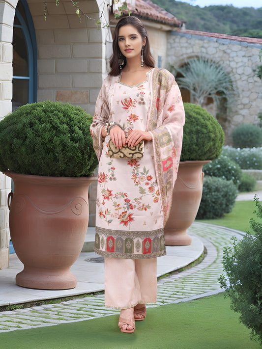 Charmie Charmie03b - Premium Printed Ready To Wear Salwar Suit (Off White)
