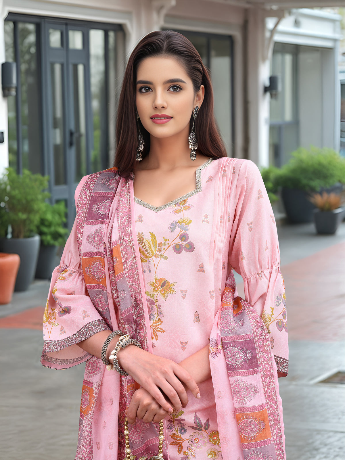 Charmie Charmie03c - Premium Printed Ready To Wear Salwar Suit (Pink)