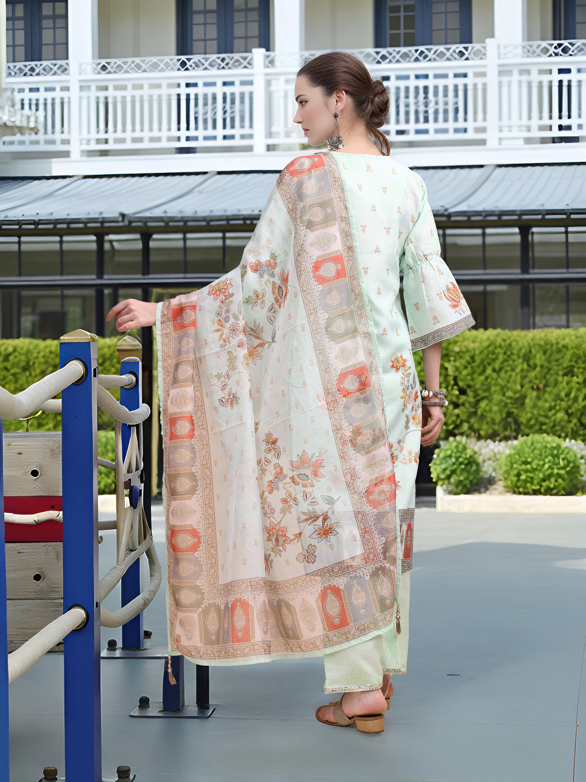 Charmie Charmie03d - Premium Printed Ready To Wear Salwar Suit (Pista)