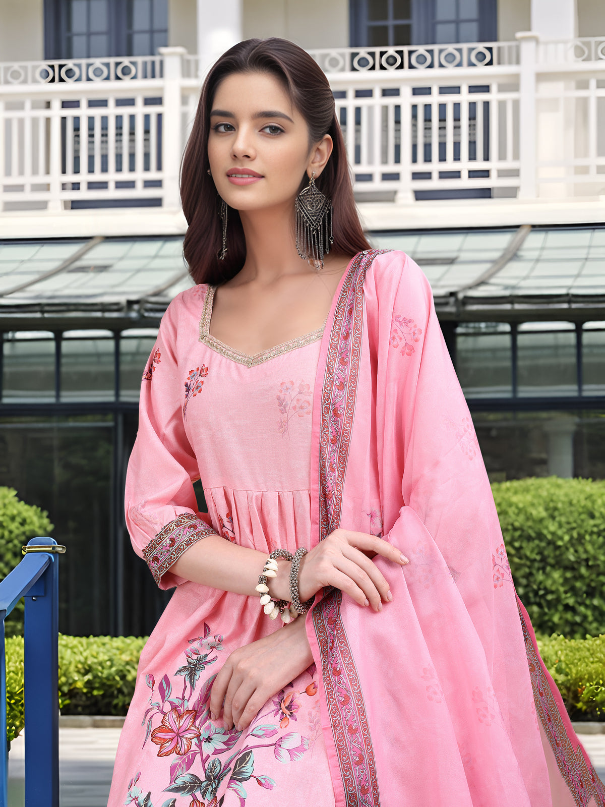 Charmie Charmie04b - Premium Printed Ready To Wear Salwar Suit (Pink)