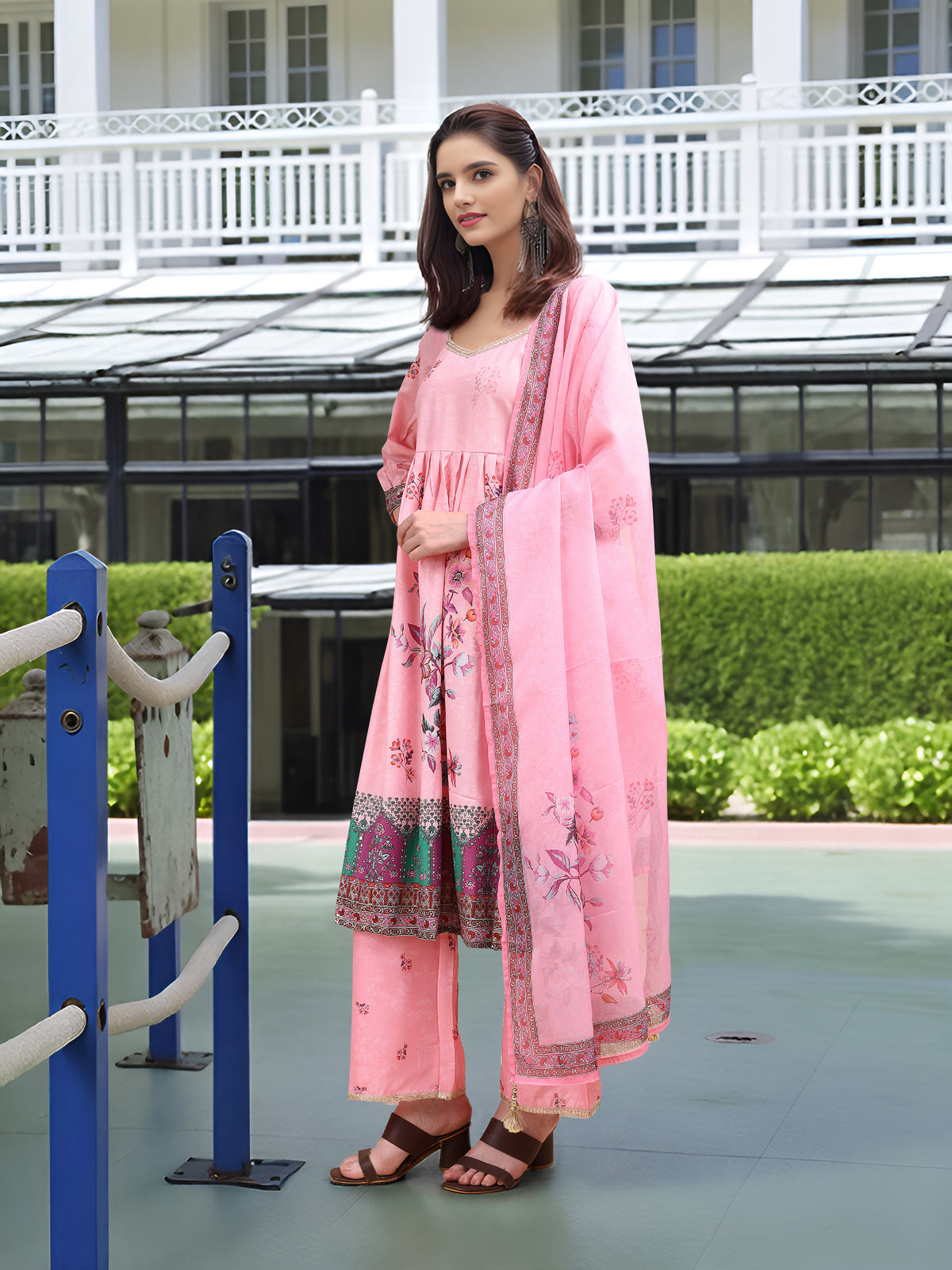 Charmie Charmie04b - Premium Printed Ready To Wear Salwar Suit (Pink)