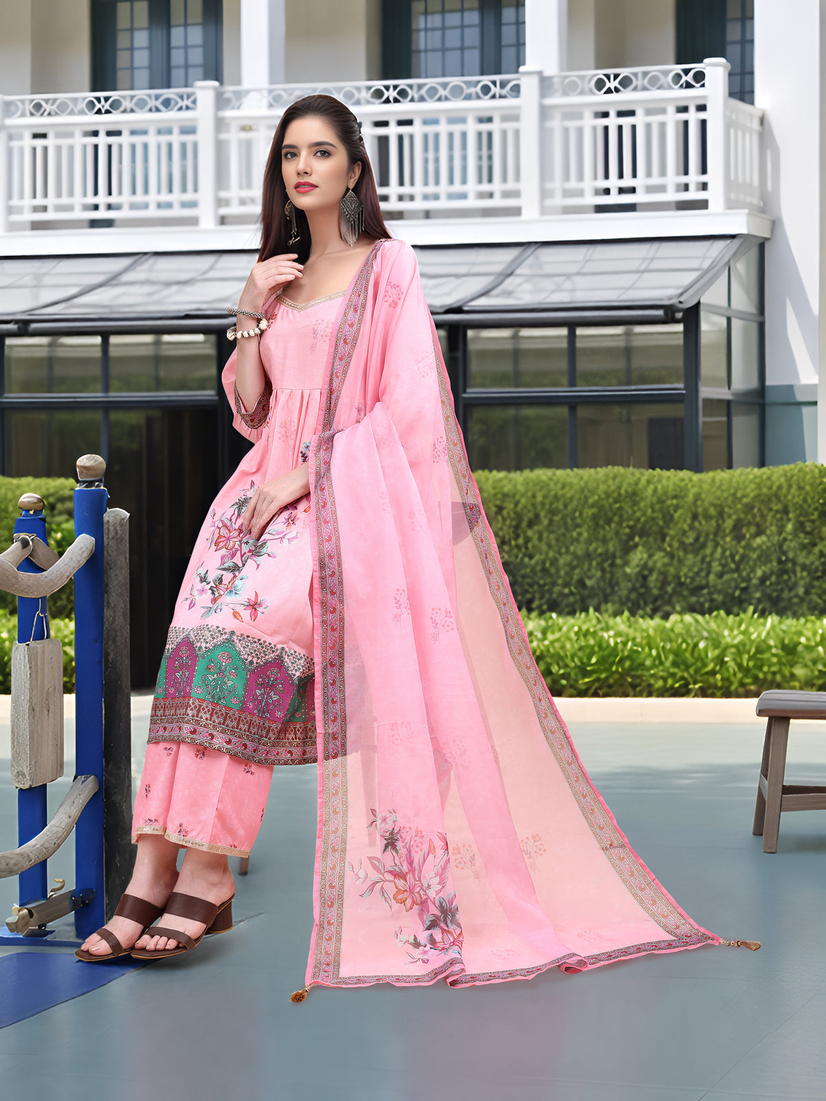 Charmie Charmie04b - Premium Printed Ready To Wear Salwar Suit (Pink)