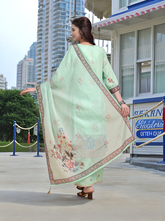 Charmie Charmie04c - Premium Printed Ready To Wear Salwar Suit (Green)