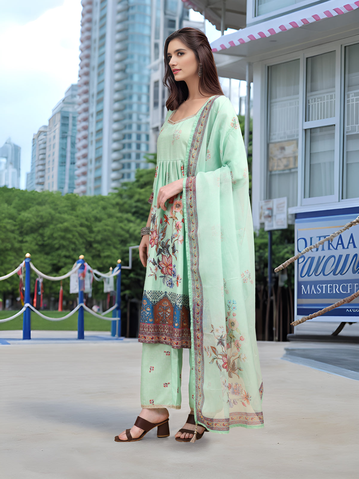 Charmie Charmie04c - Premium Printed Ready To Wear Salwar Suit (Green)
