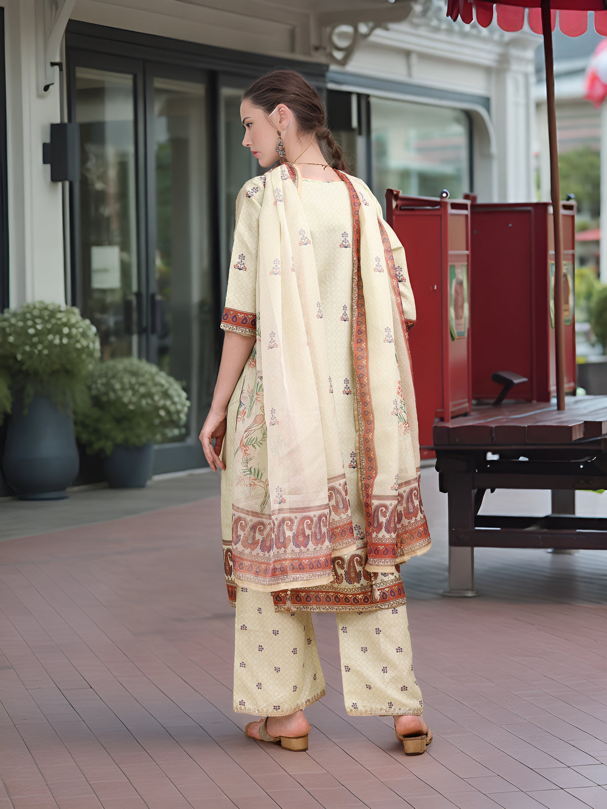 Charmie Charmie05a - Premium Printed Ready To Wear Salwar Suit (Pista)