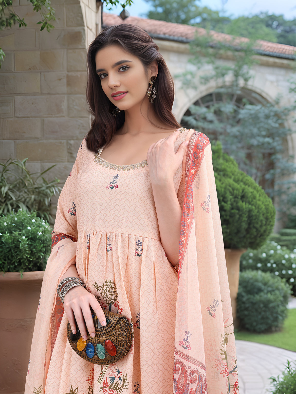 Charmie Charmie05b - Premium Printed Ready To Wear Salwar Suit (Off White)