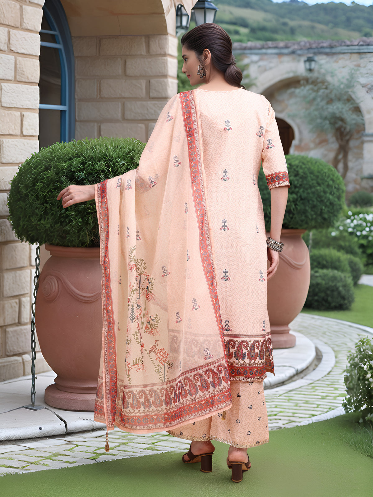 Charmie Charmie05b - Premium Printed Ready To Wear Salwar Suit (Off White)