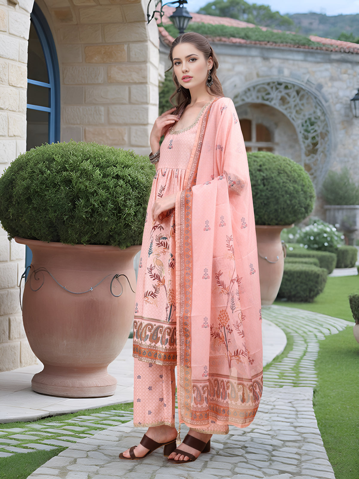 Charmie Charmie05c - Premium Printed Ready To Wear Salwar Suit (Pink)