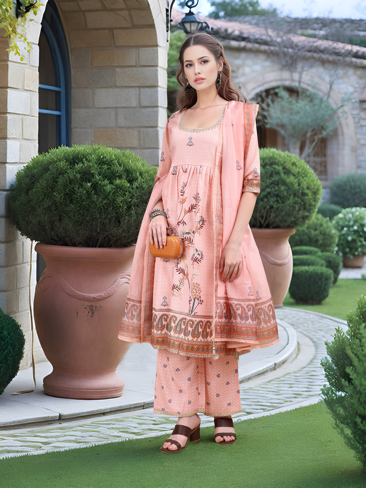 Charmie Charmie05c - Premium Printed Ready To Wear Salwar Suit (Pink)