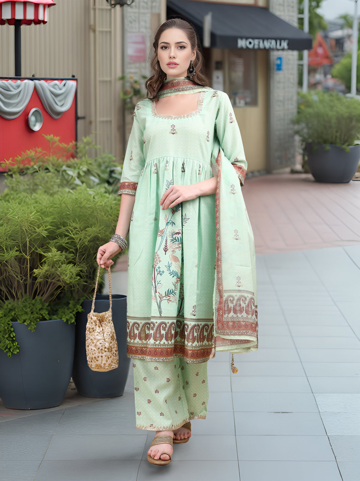 Charmie Charmie05d - Premium Printed Ready To Wear Salwar Suit (Green)