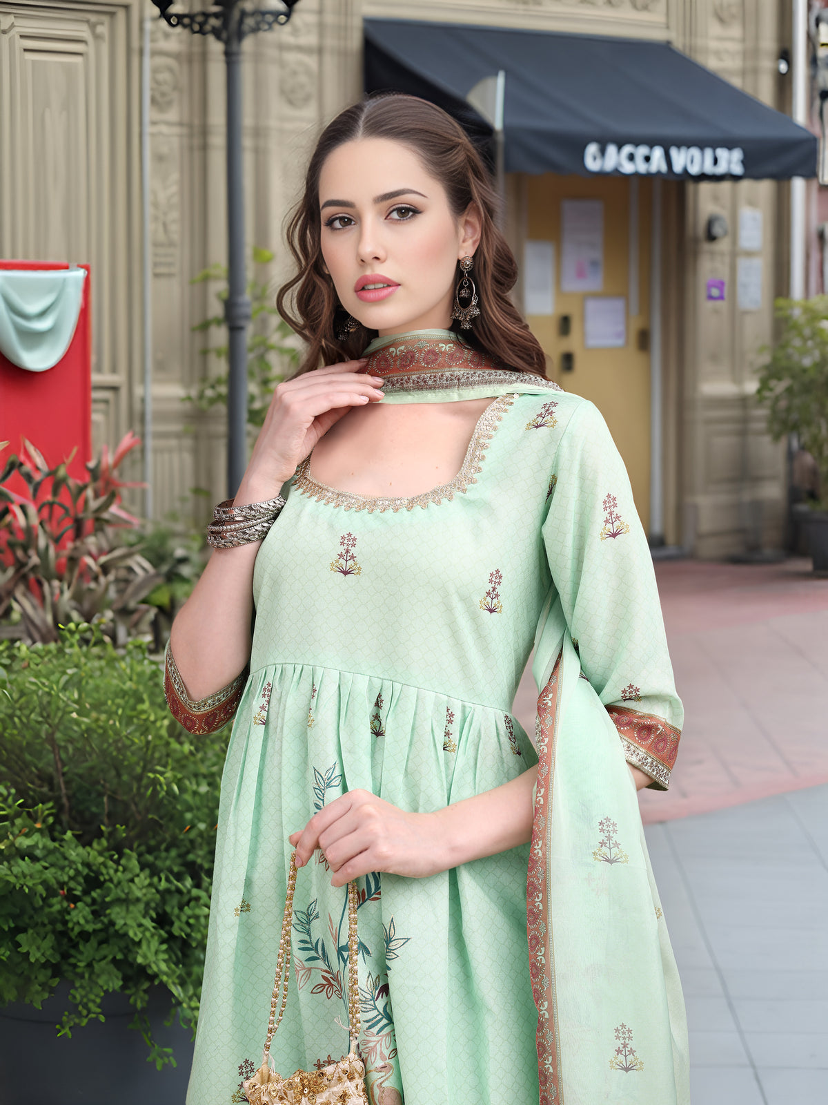Charmie Charmie05d - Premium Printed Ready To Wear Salwar Suit (Green)