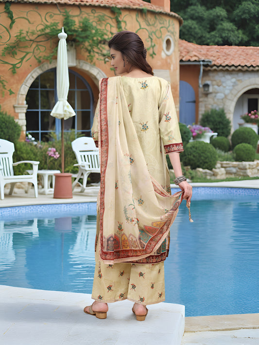 Charmie Charmie06a - Premium Printed Ready To Wear Salwar Suit (Off White)