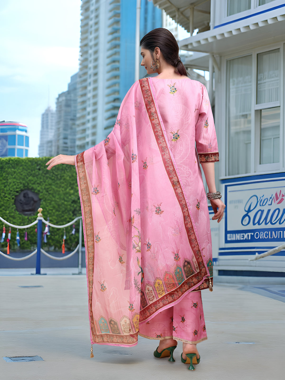 Charmie Charmie06b - Premium Printed Ready To Wear Salwar Suit (Pink)