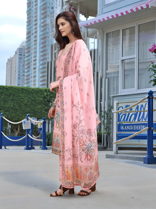 Charmie Charmie07b - Premium Printed Ready To Wear Salwar Suit (Pink)