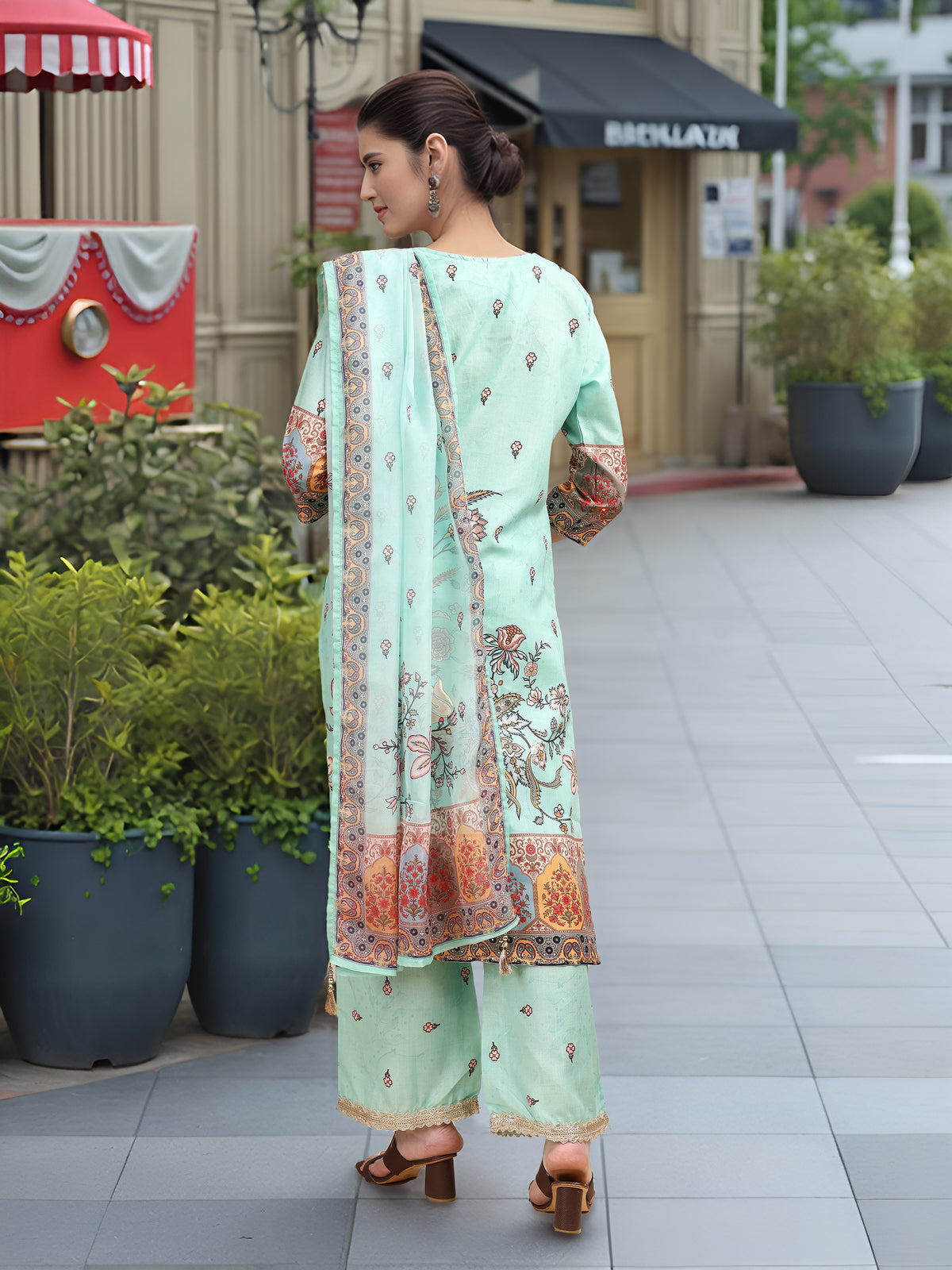 Charmie Charmie07c - Premium Printed Ready To Wear Salwar Suit (Sky Blue)