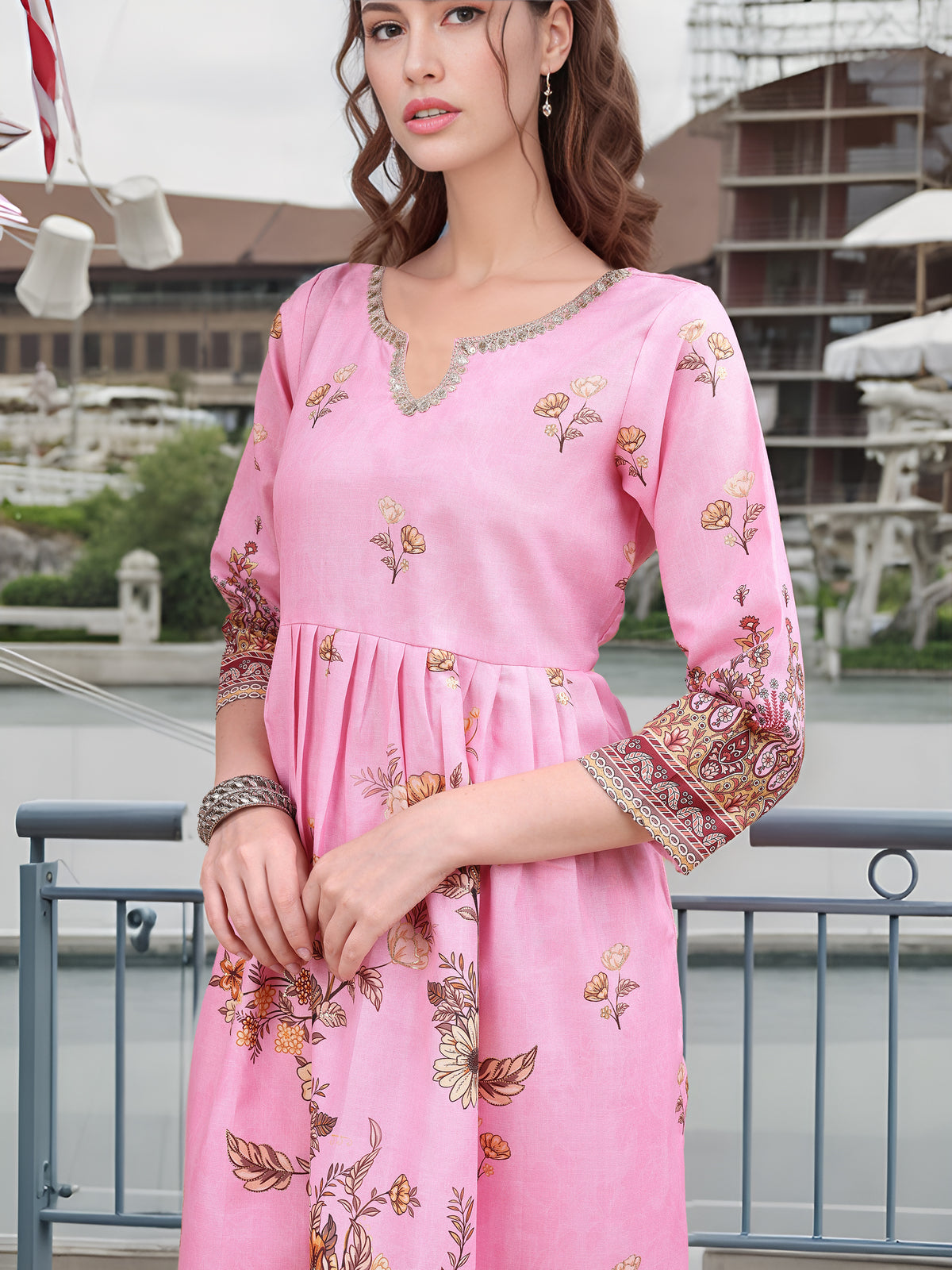 Charmie Charmie08a - Premium Printed Ready To Wear Salwar Suit (Pink)
