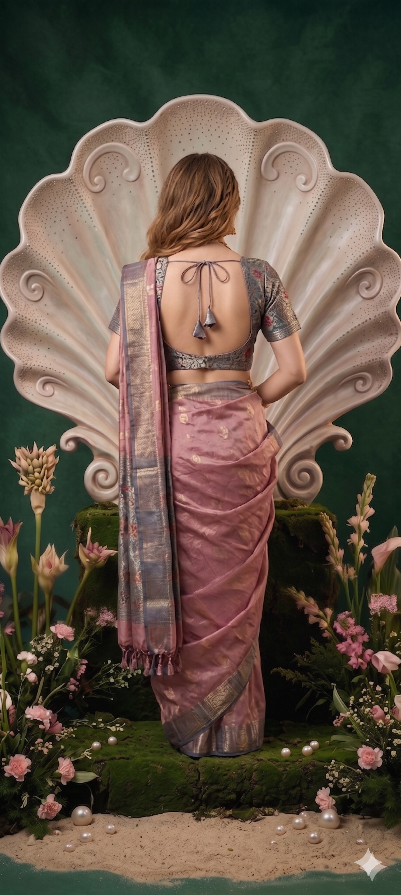 SILKALA 3606 - Ready To Wear Viscose Jacquard Saree Silk Saree And Ready To Wear Blouse With Cup (Pink) - View 3