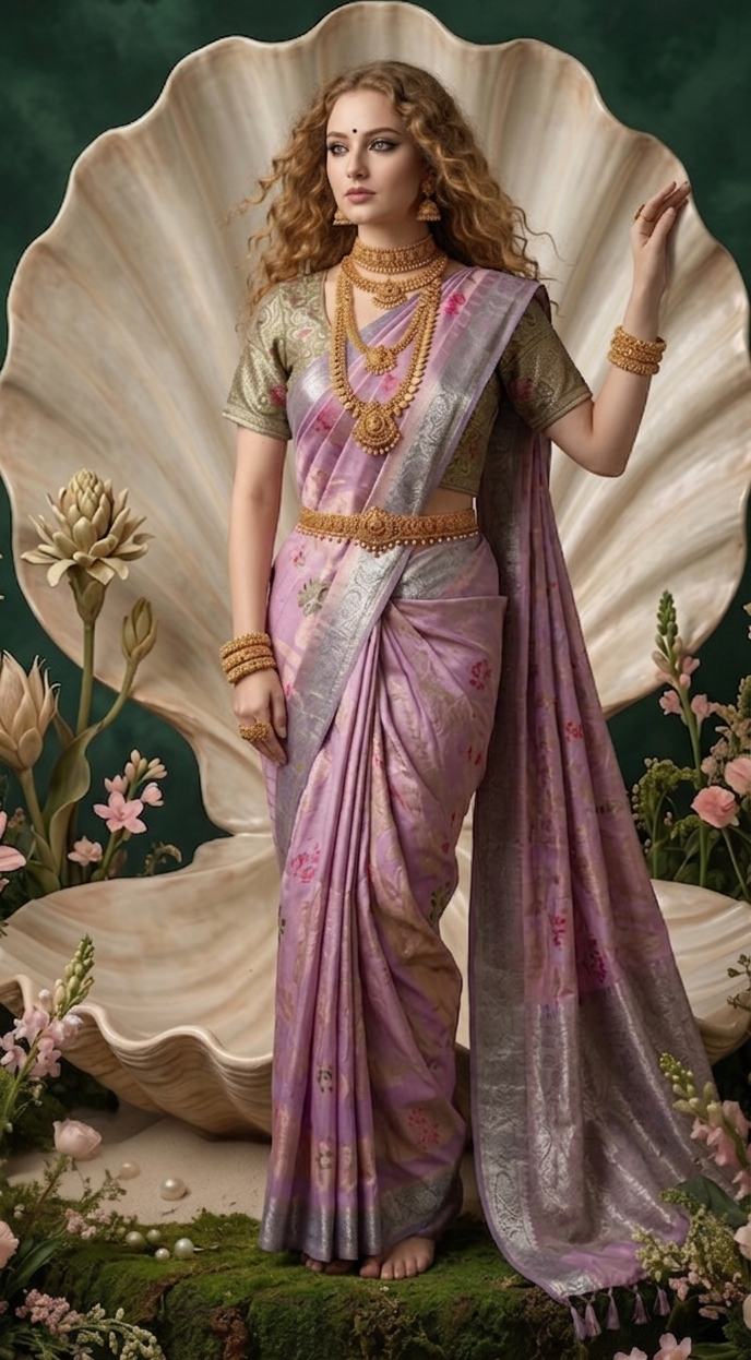 SILKALA 3604 - Ready To Wear Viscose Jacquard Saree Silk Saree And Ready To Wear Blouse With Cup (Pink) - View 2
