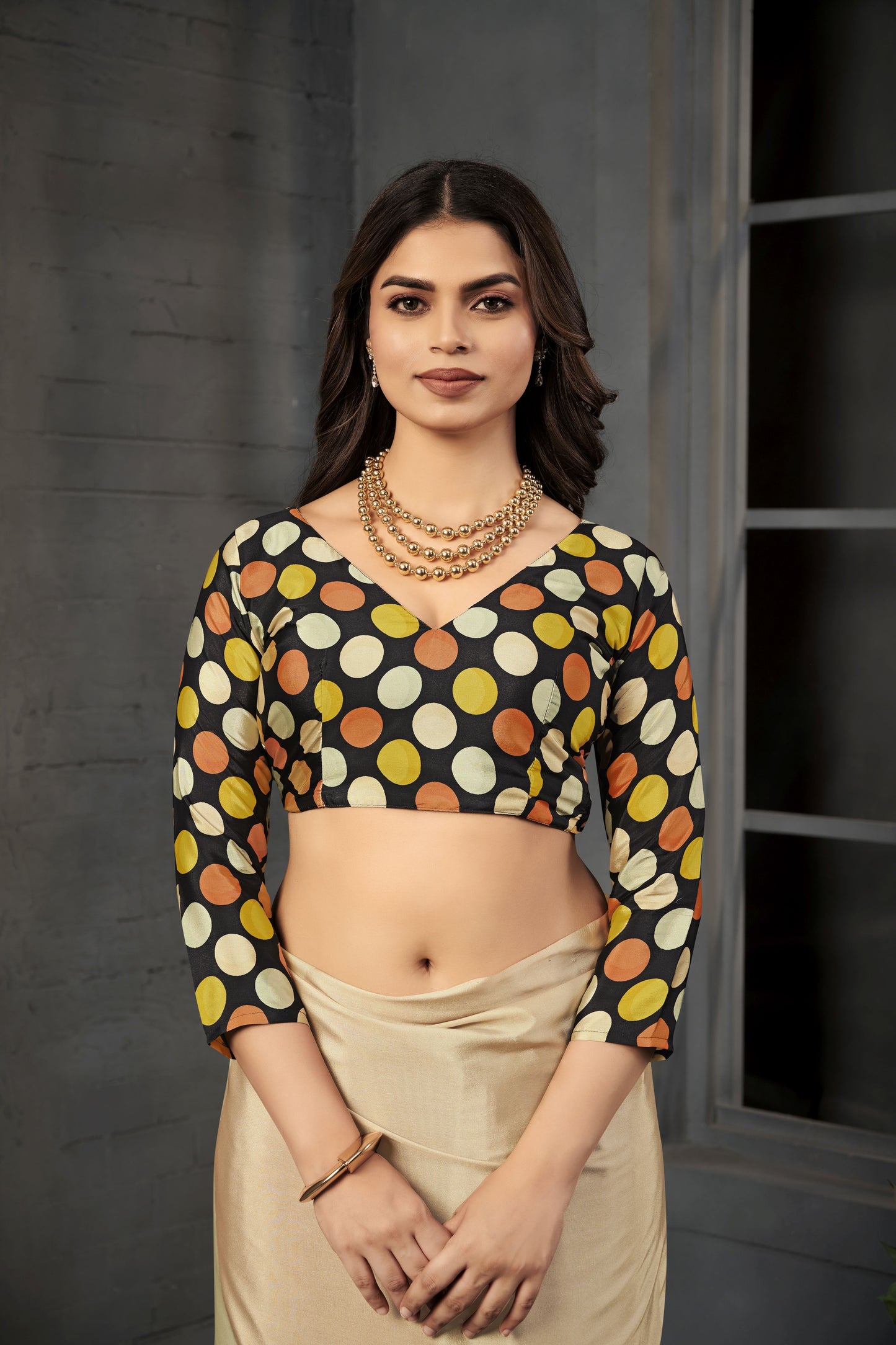 RTWSERENE 806 - Premium Digital Print Rtw Saree, Stitched Blouse With Scarf Crepe Silk Saree (Multicolor) - View 3