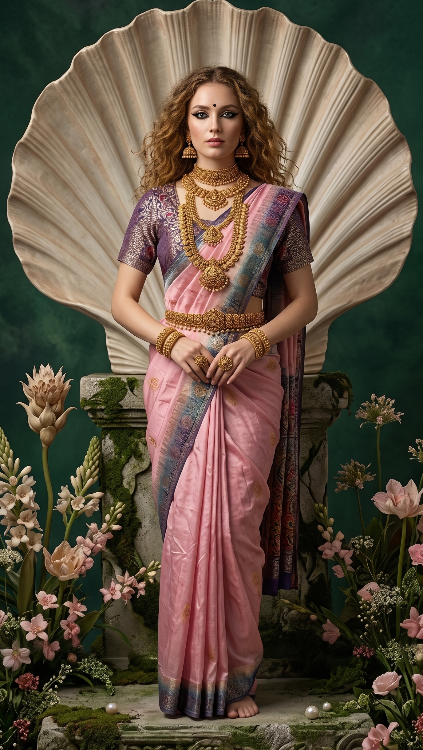 SILKALA 3603 - Ready To Wear Viscose Jacquard Saree Silk Saree And Ready To Wear Blouse With Cup (Pink) - View 1