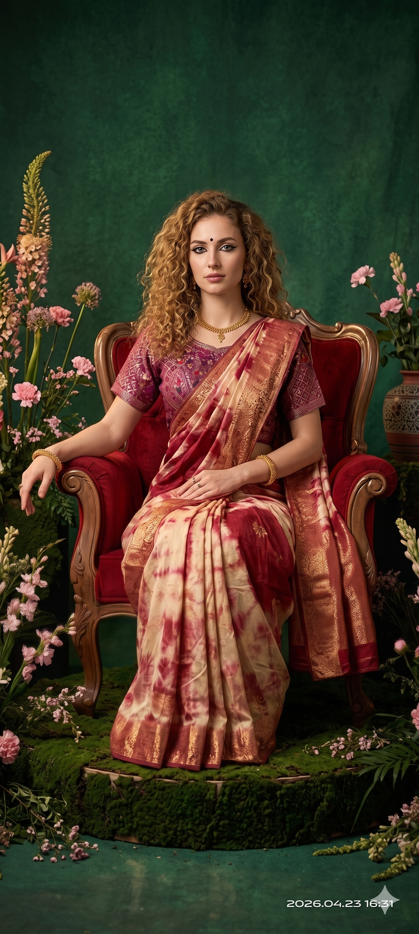 2D HISO 3501 - Ready To Wear Viscose Jacquard Saree Silk Saree And Ready To Wear Blouse With Cup (Wine) - View 4
