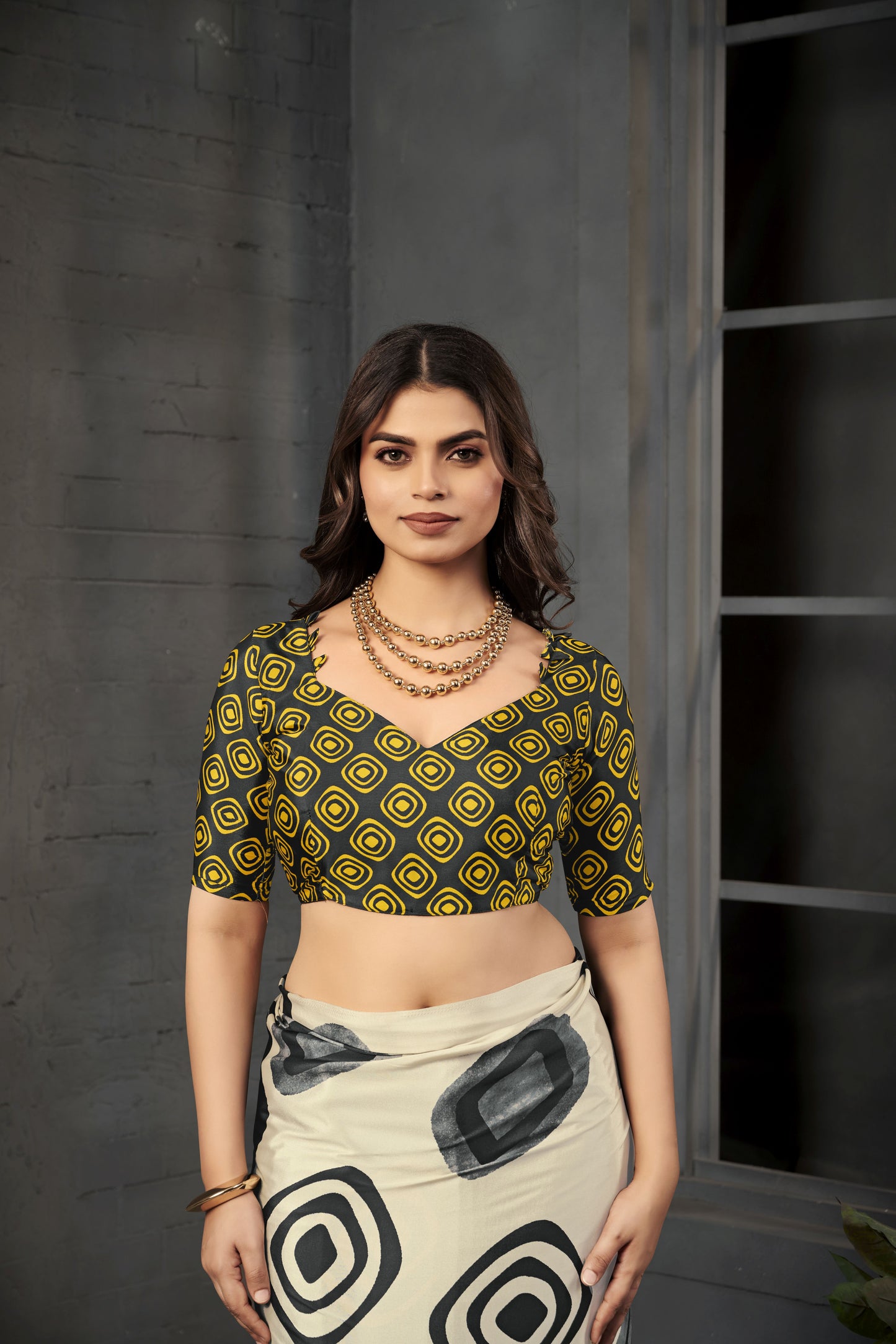 RTWSERENE 805 - Premium Digital Print Rtw Saree, Stitched Blouse With Scarf Crepe Silk Saree (Multicolor) - View 3