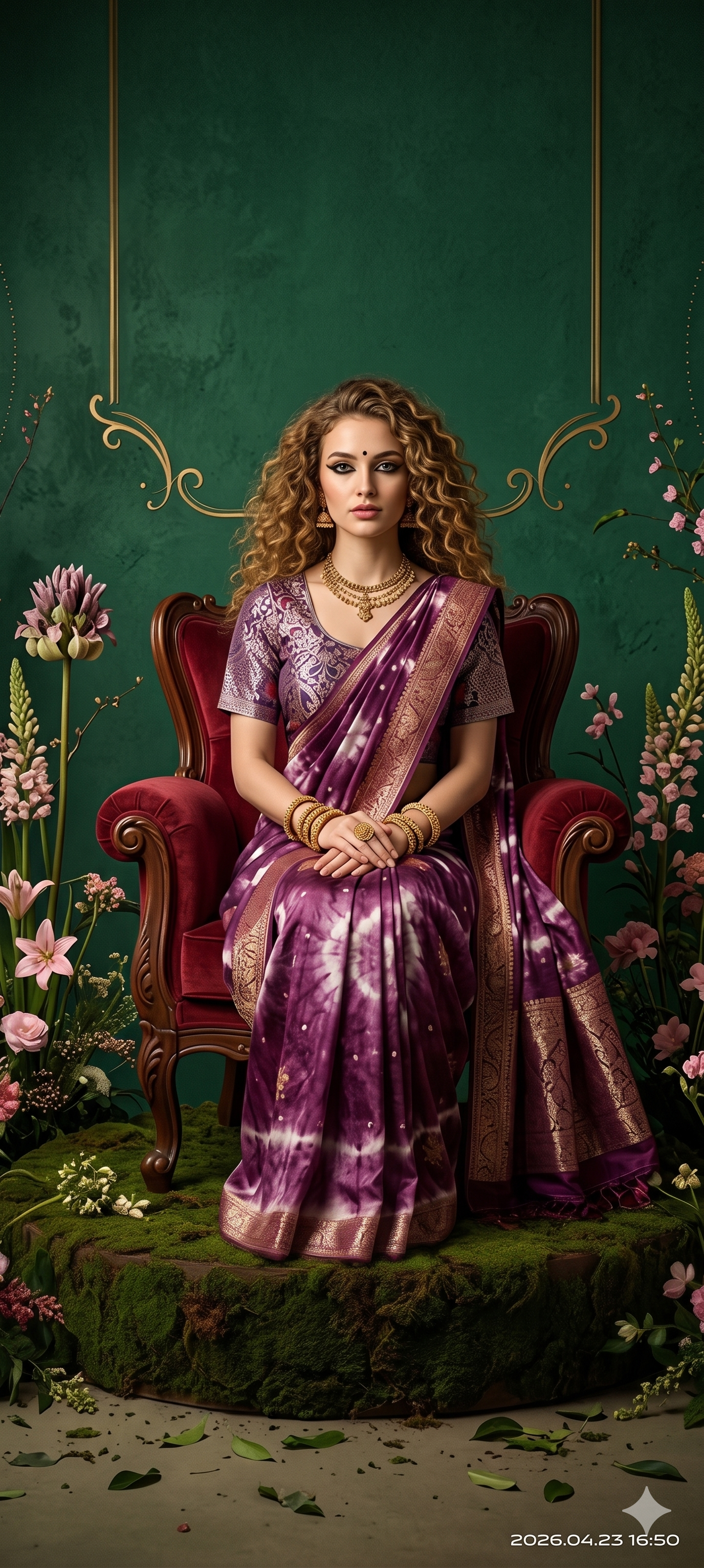 2D HISO 3504 - Ready To Wear Viscose Jacquard Saree Silk Saree And Ready To Wear Blouse With Cup (Purple) - View 4
