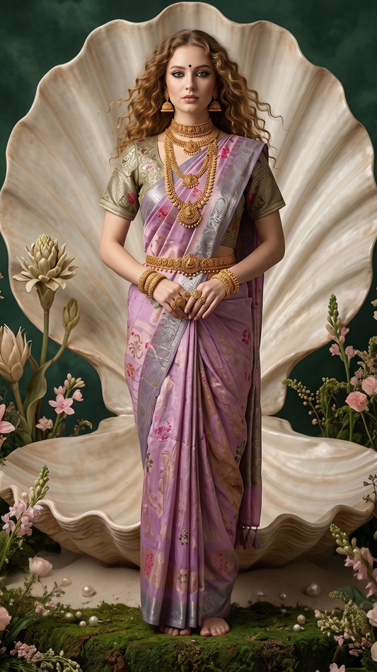 SILKALA 3604 - Ready To Wear Viscose Jacquard Saree Silk Saree And Ready To Wear Blouse With Cup (Pink) - View 1