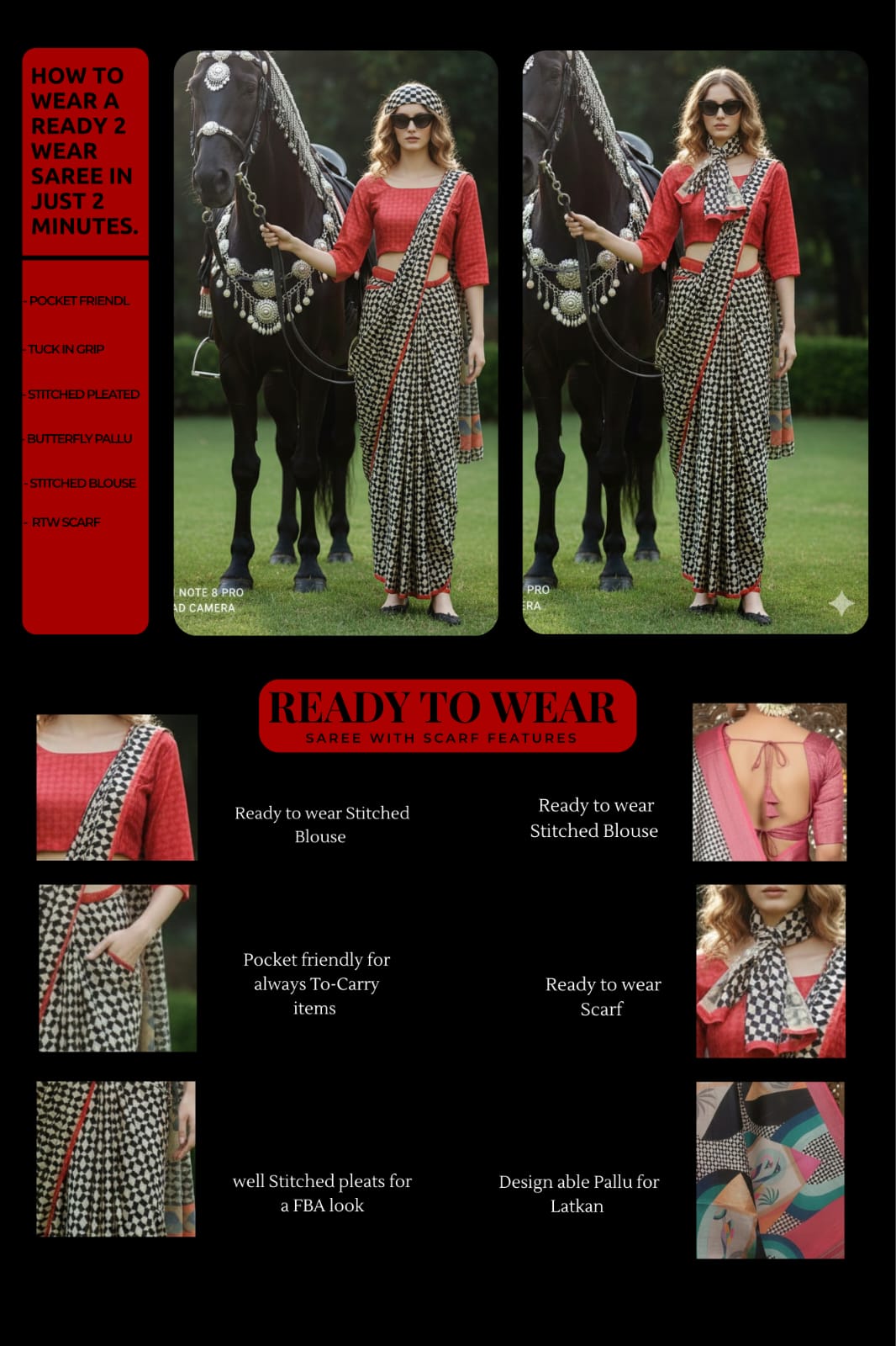 ETHNIC HISO-9 - Ready To Wear Jacquard Silk Saree And Ready To Wear Blouse With Cup (Blue) - View 2