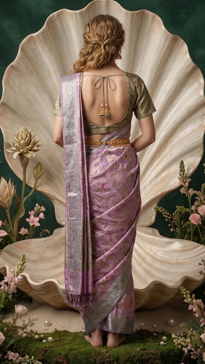 SILKALA 3604 - Ready To Wear Viscose Jacquard Saree Silk Saree And Ready To Wear Blouse With Cup (Pink) - View 3