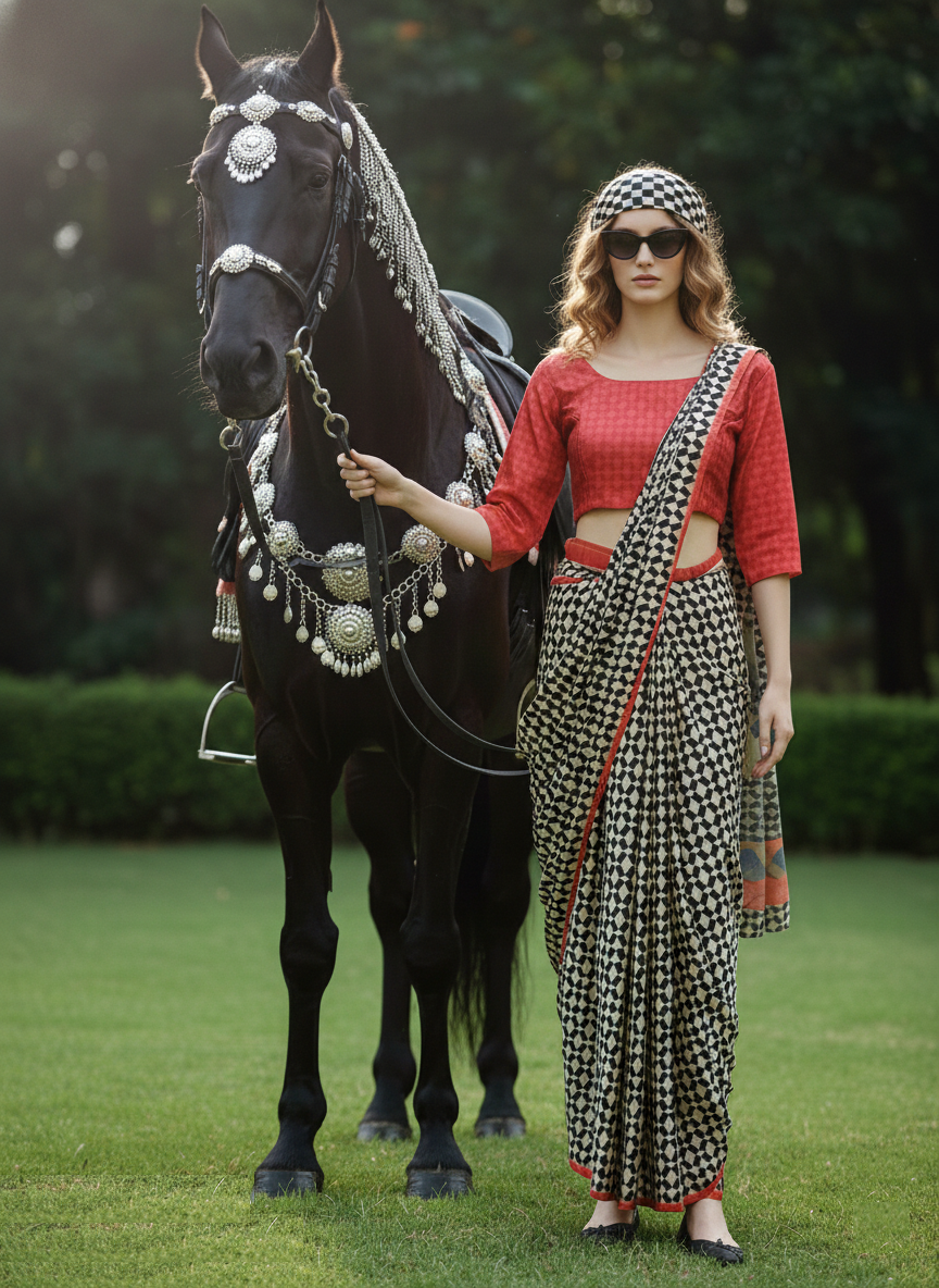 ETHNIC HISO-9 - Ready To Wear Jacquard Silk Saree And Ready To Wear Blouse With Cup (Blue) - View 5