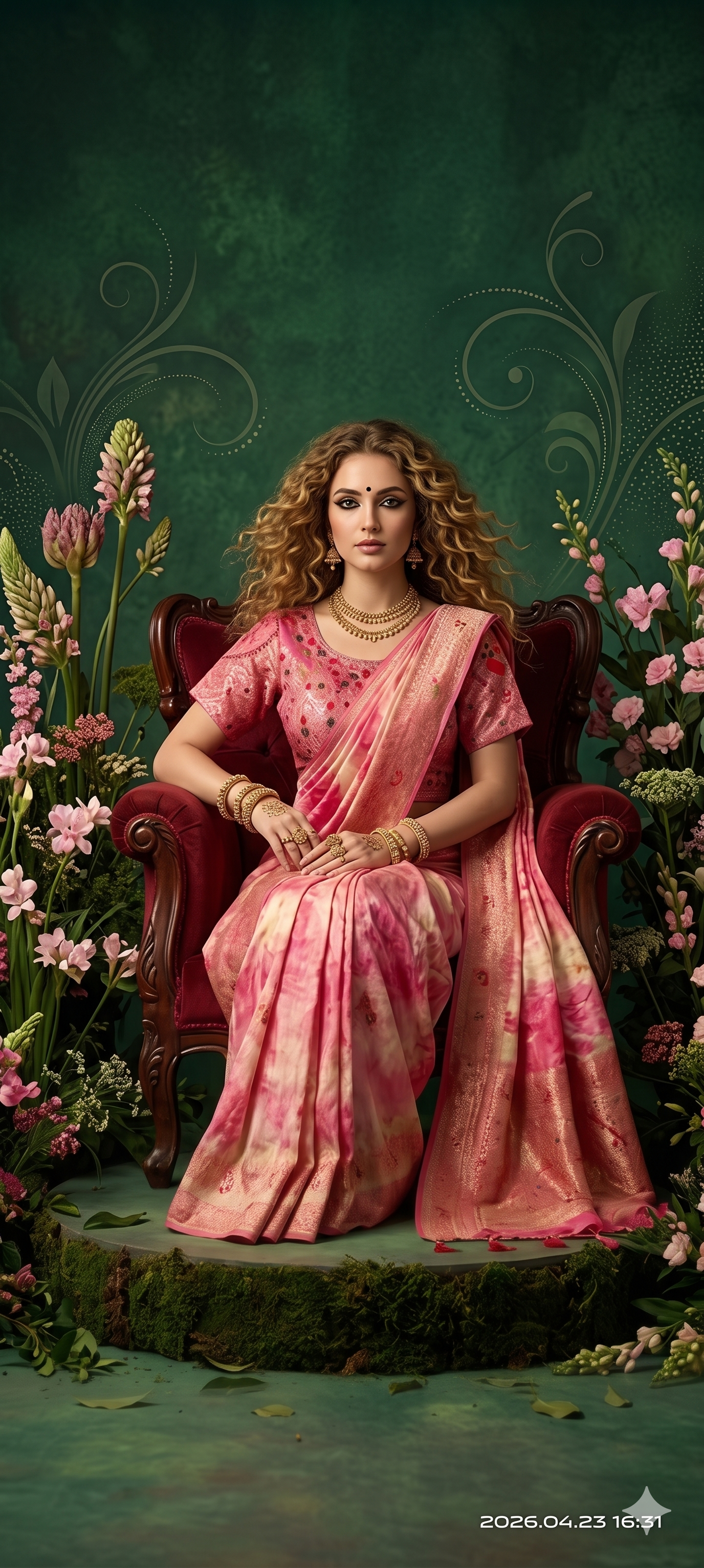 2D HISO 3503 - Ready To Wear Viscose Jacquard Saree Silk Saree And Ready To Wear Blouse With Cup (Pink) - View 4