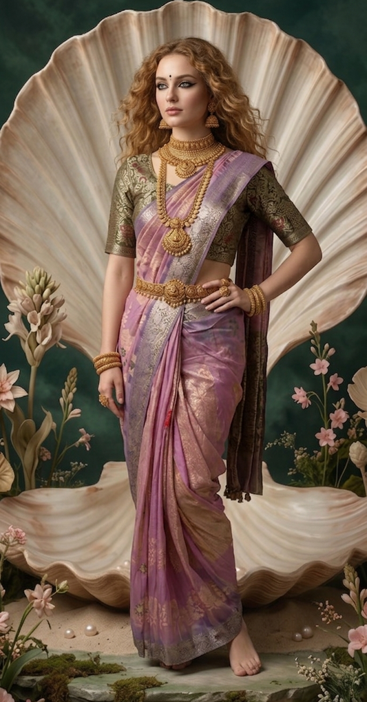 SILKALA 3602 - Ready To Wear Viscose Jacquard Saree Silk Saree And Ready To Wear Blouse With Cup (Pink) - View 2